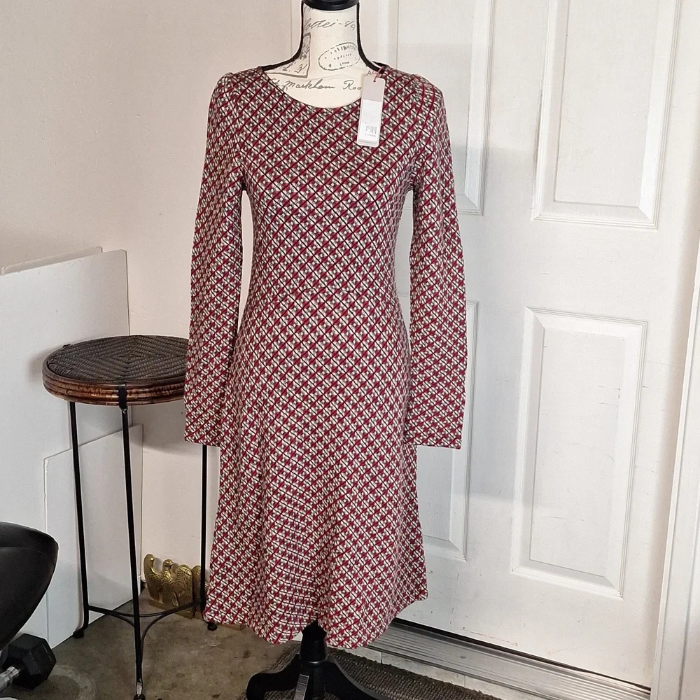 anthro long sleeve dress Anthropologie HD in Paris Womens Saraid Long Sleeve Dress Black Tan size  Large